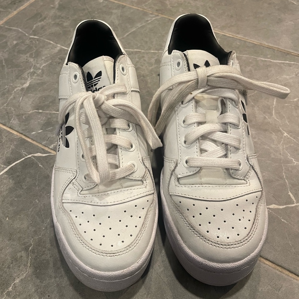 Adidas forum bold black and white sneakers